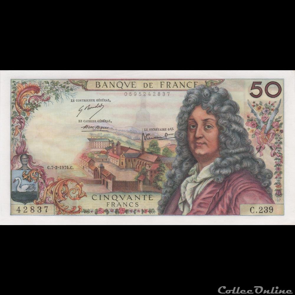 billet france banque de xxe f 64 26 alph c 239 n 42837 7 2 1974