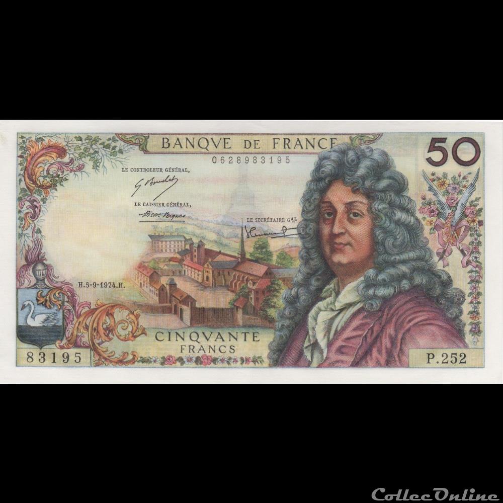 billet france banque de xxe f 64 27 racine 05 09 1974