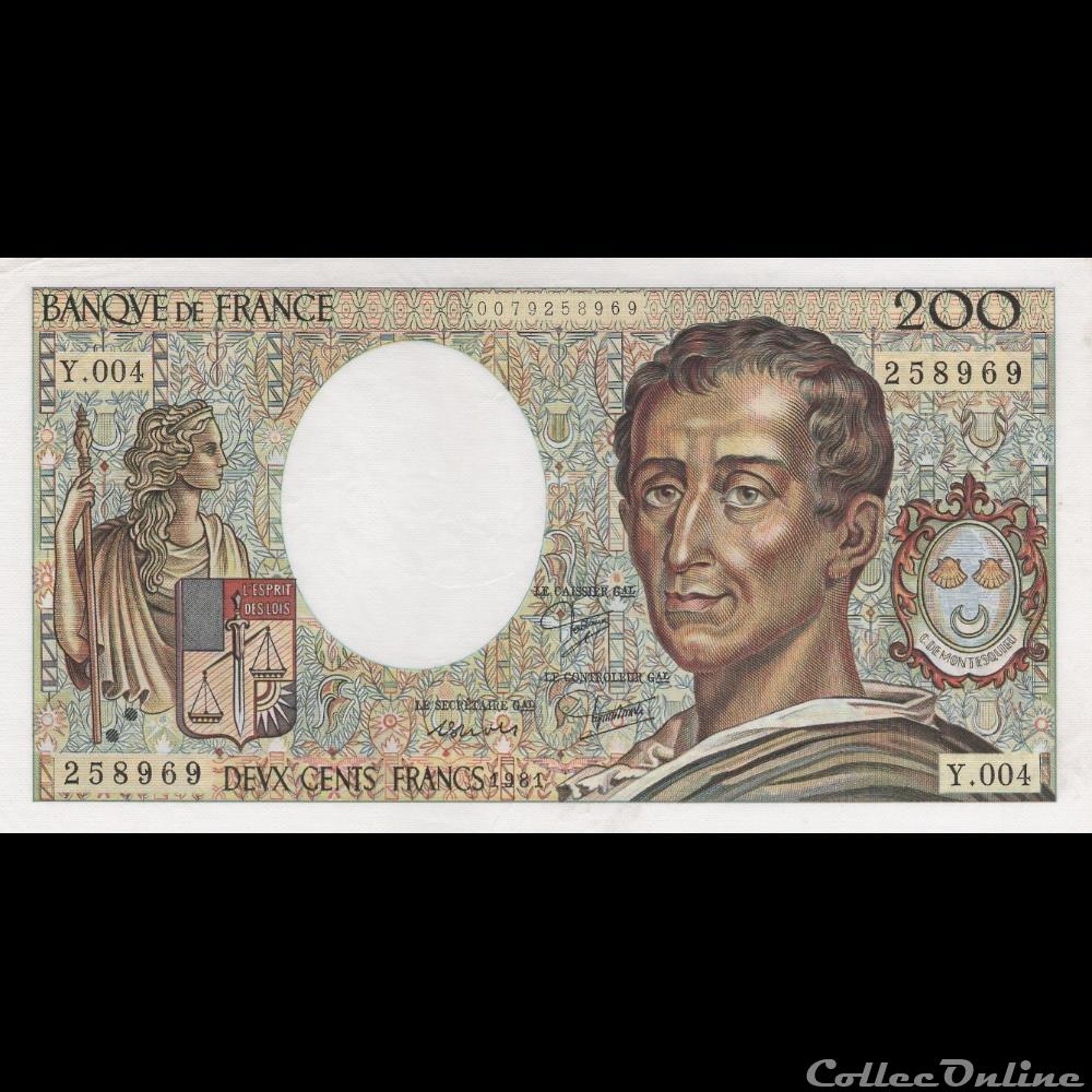 F.70.01 1981 Y.004 n°258969 ( SUP+) billet france banque de xxe f 70 01 1981 y 004 n 258969 sup