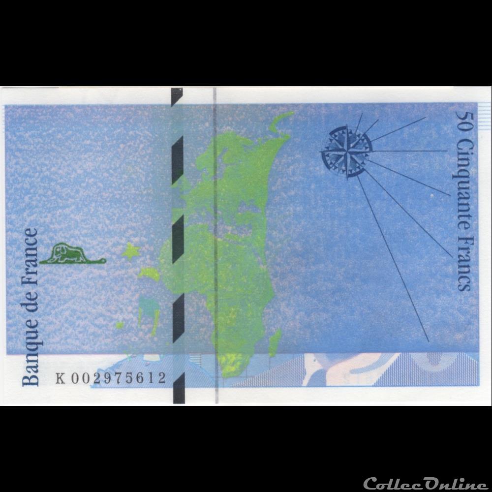 billet france banque de xxe f 72 01b k n 002975612 faute 1992