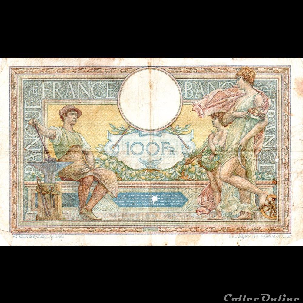 F.24.04 LUC OLIVIER MERSON ( GRAND CARTOUCHES ) billet france banque de xxe f 24 04 luc olivier merson grand cartouches