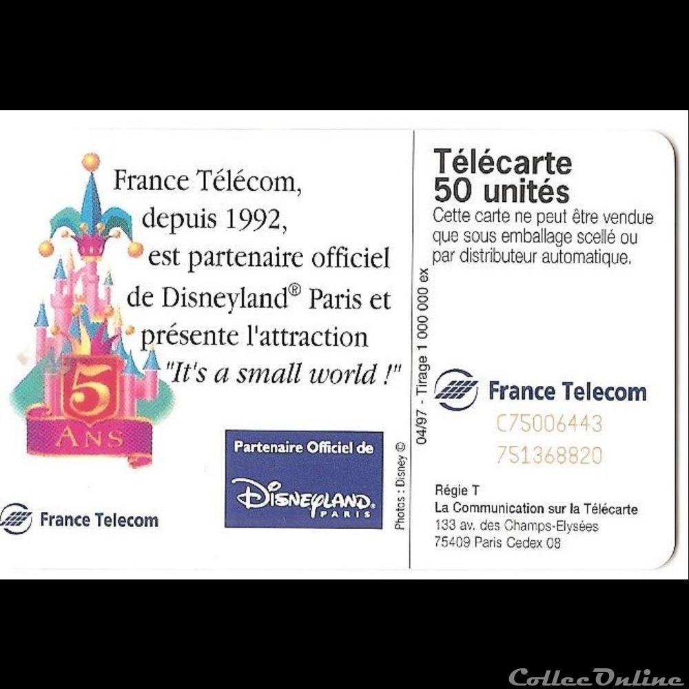 autre telecarte pub eurodisney 5eme anniversaire