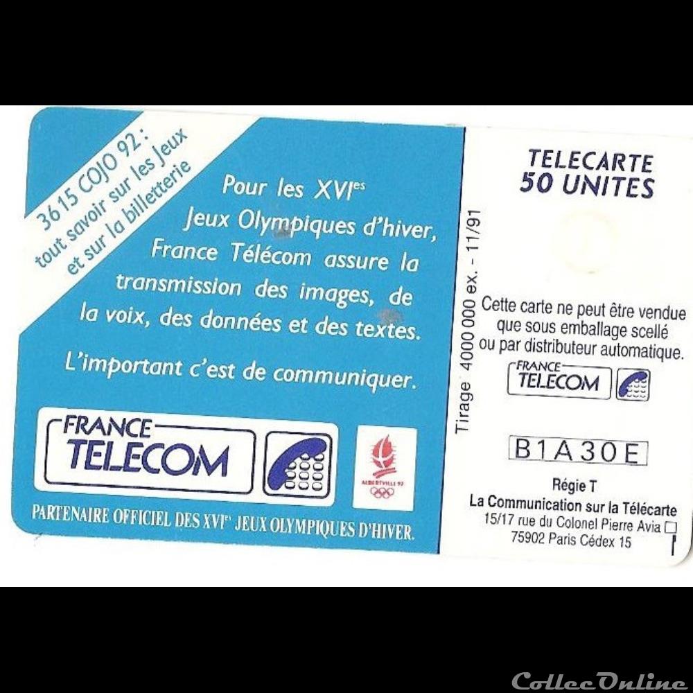 Sport - JO 1992 - ski de fond autre telecarte sport jo 1992 ski de fond