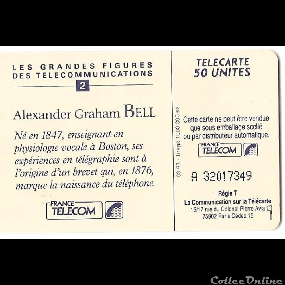 autre telecarte inventeurs celebres graham bell 50 unites