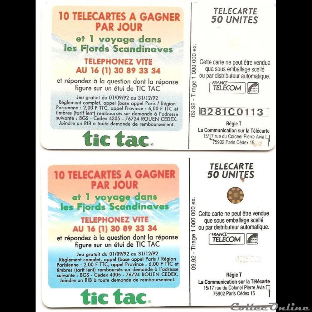 Pub - Tic-Tac 50 unités x 2 autre telecarte pub tic tac 50 unites x 2