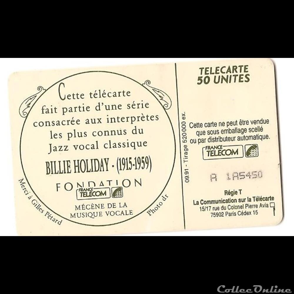 autre telecarte personnages celebres billie holiday