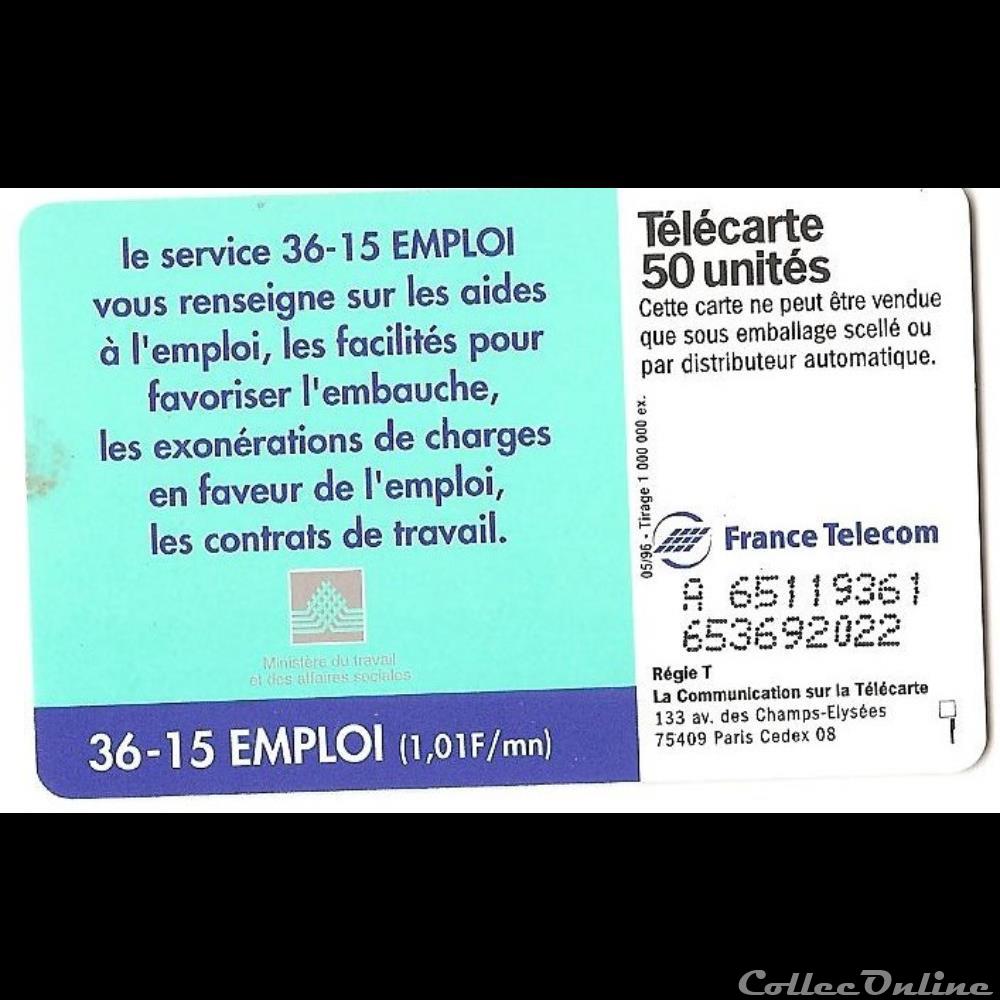 Pub - 3615 - emploi 50 unités x 2 2 autre telecarte pub 3615 emploi 50 unites x 2