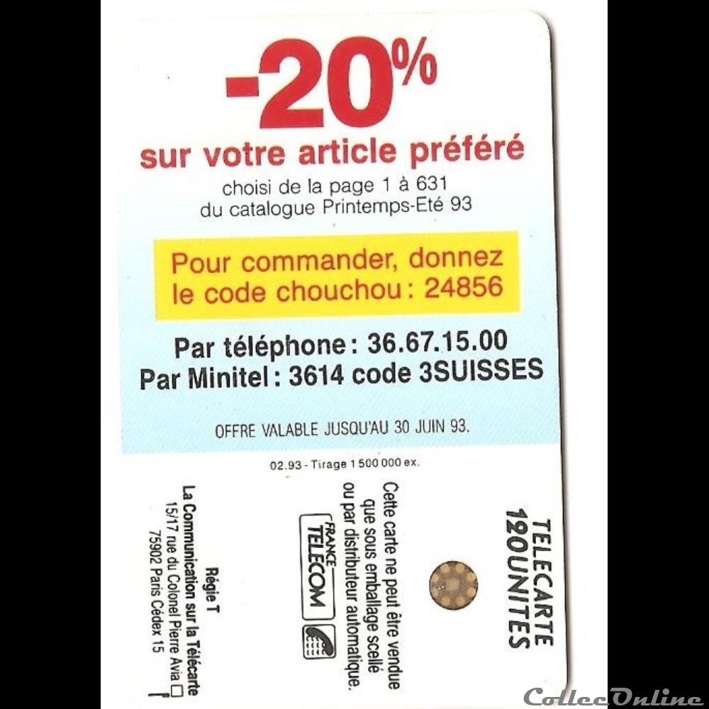Pub - 3 Suisses - catalogue autre telecarte pub 3 suisses catalogue