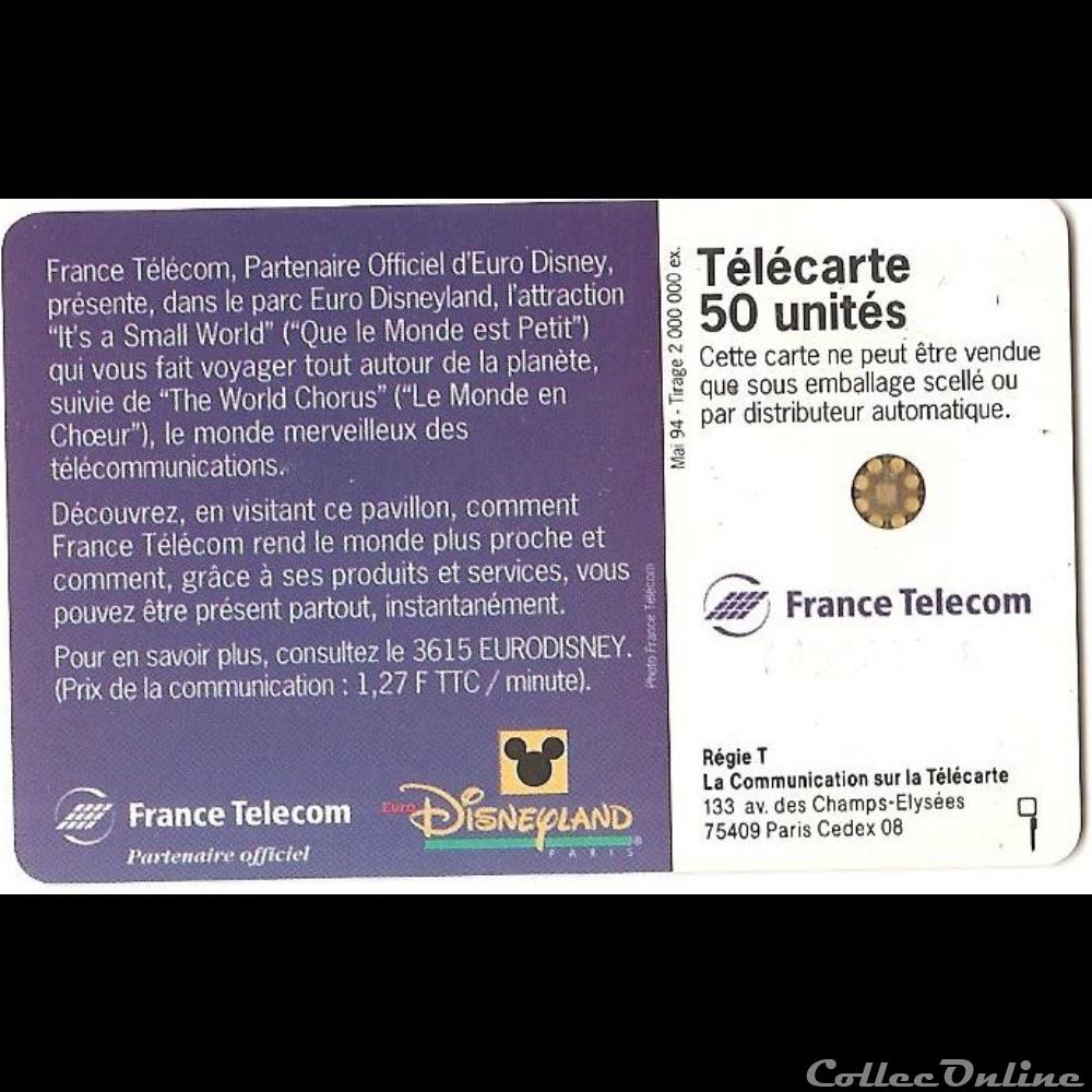autre telecarte pub eurodisney small world
