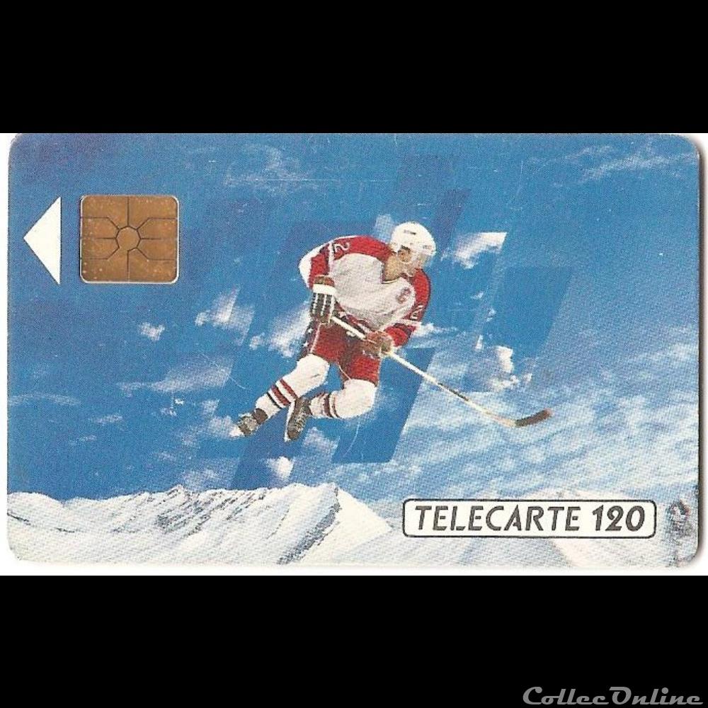 Sport - JO 1992 - hockey sur glace 120 unités autre telecarte sport jo 1992 hockey sur glace 120 unites