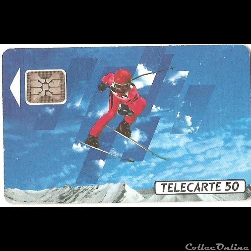 Sport - JO 1992 - ski de descente 50 unités autre telecarte sport jo 1992 ski de descente 50 unites