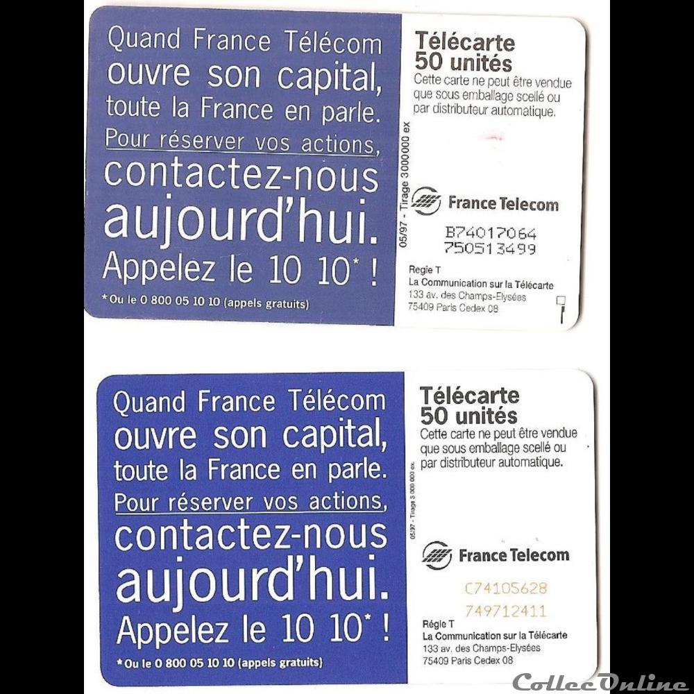 autre telecarte france telecom ouverture du capital 50 unites x 2