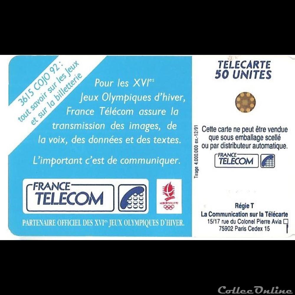 Sport - JO 1992 - ski de bosses autre telecarte sport jo 1992 ski de bosses
