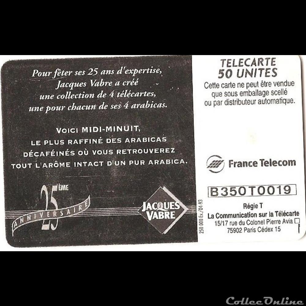 Pub - Jacques Vabre - midi minuit autre telecarte pub jacques vabre midi minuit