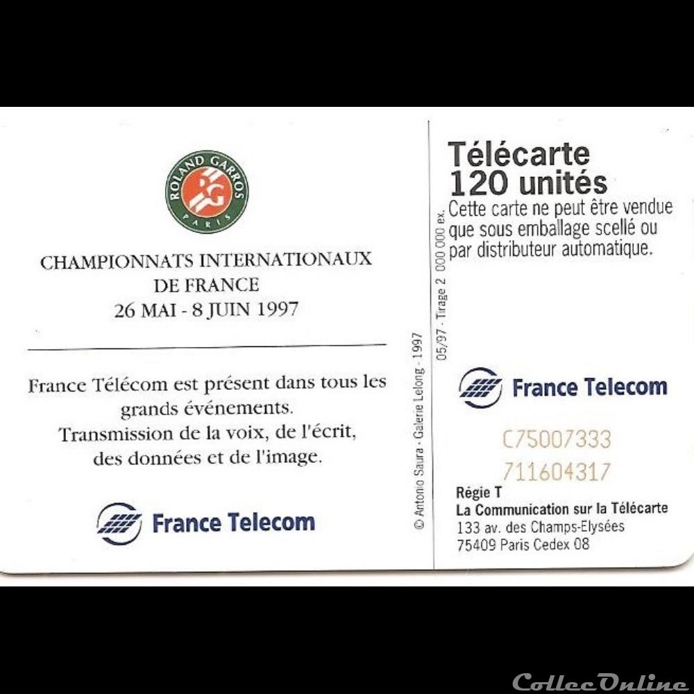 Sport - Roland Garros 1997 autre telecarte sport roland garros 1997