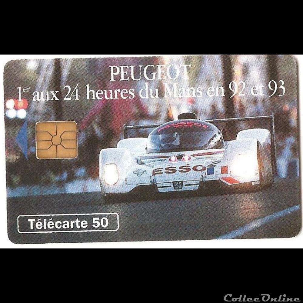 Pub - Peugeot vainqueur 24 h du Mans 1992 1993 autre telecarte pub peugeot vainqueur 24 h du mans 1992 1993