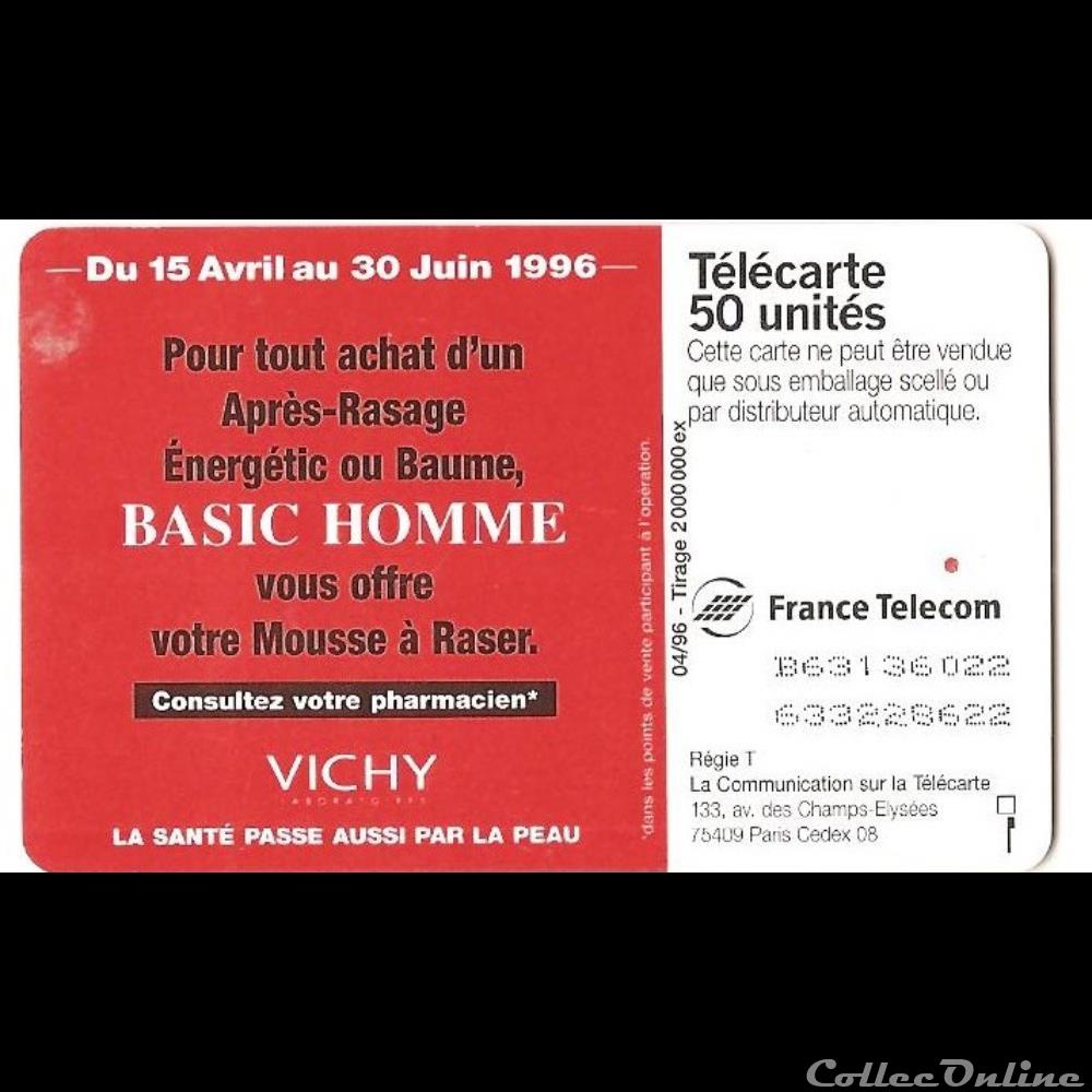 Pub - Vichy - Basic homme autre telecarte pub vichy basic homme