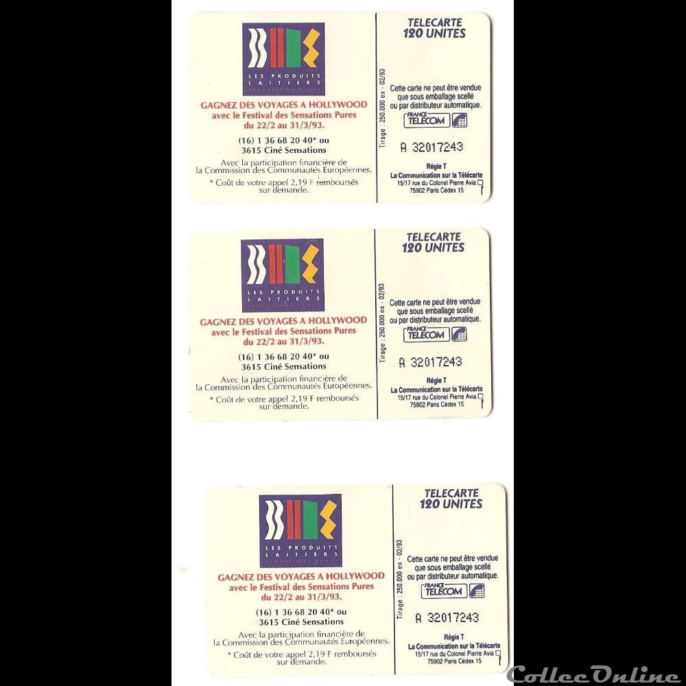 Pub - les produits laitiers x 3 autre telecarte pub les produits laitiers x 3