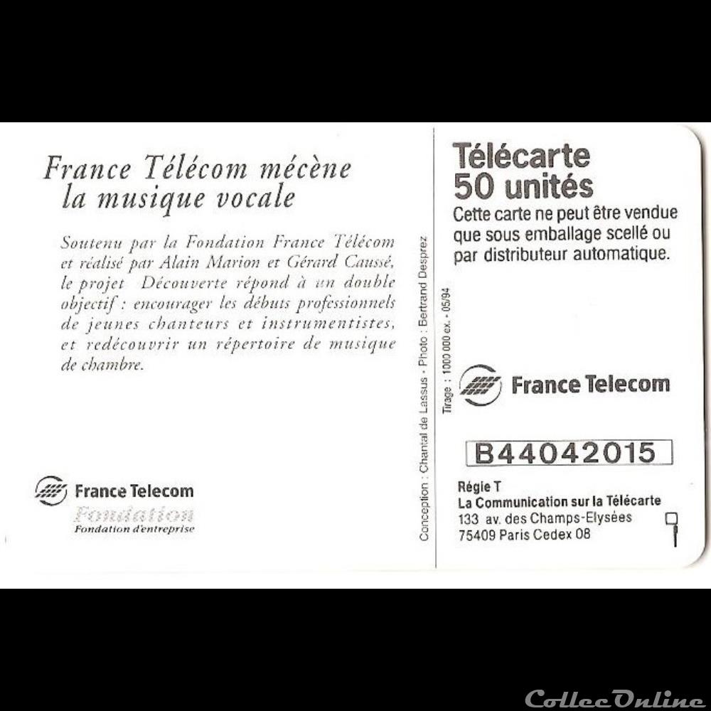 Fondation France Télécom - mécène de la musique vocale autre telecarte fondation france telecom mecene de la musique vocale