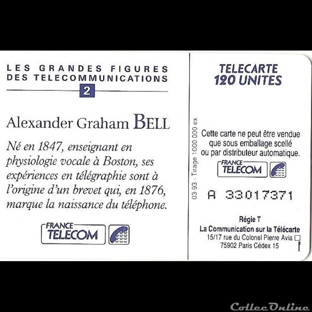 autre telecarte inventeurs celebres graham bell