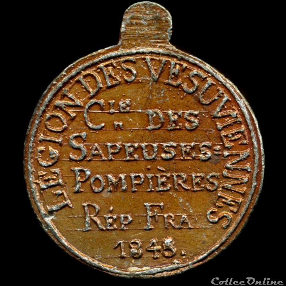 medaille france revolution mars 1848 legion des vesuviennes
