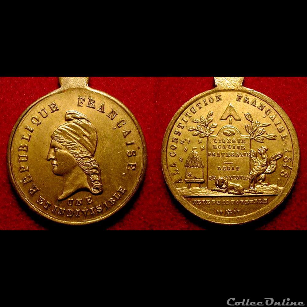 12 Novembre 1848 - Promulgation de la Constitution medaille france revolution 12 novembre 1848 promulgation de la constitution