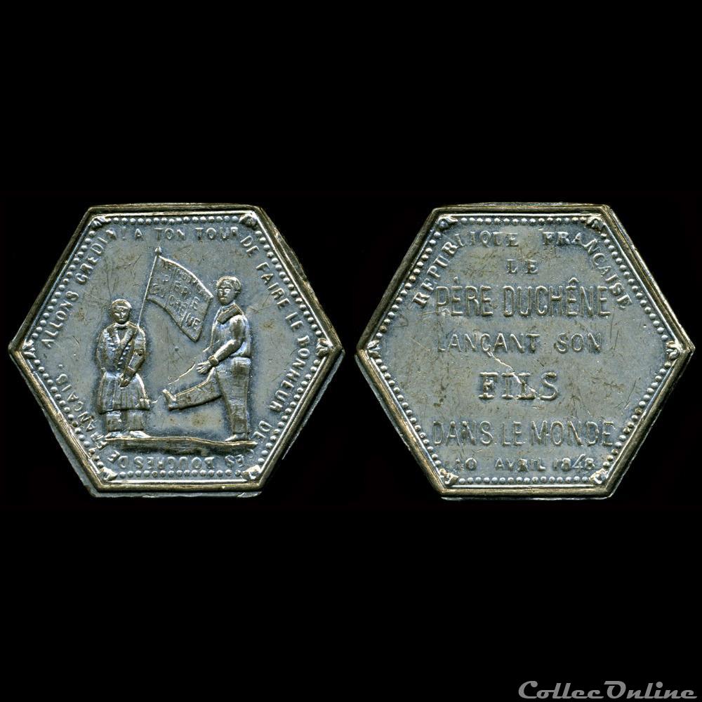 medaille france revolution de 10 avril 1848 fondation du journal le pere duchene