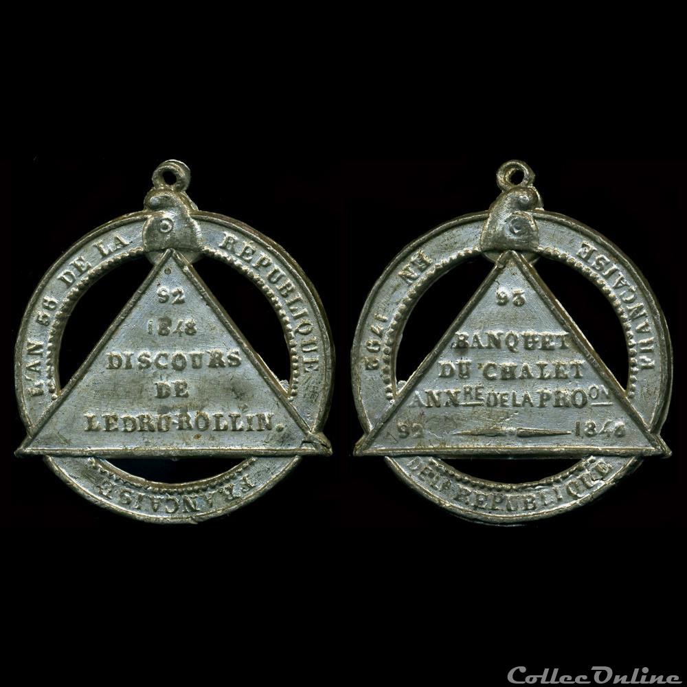 medaille france revolution 22 septembre 1848 anniversaire de la 1ere republique