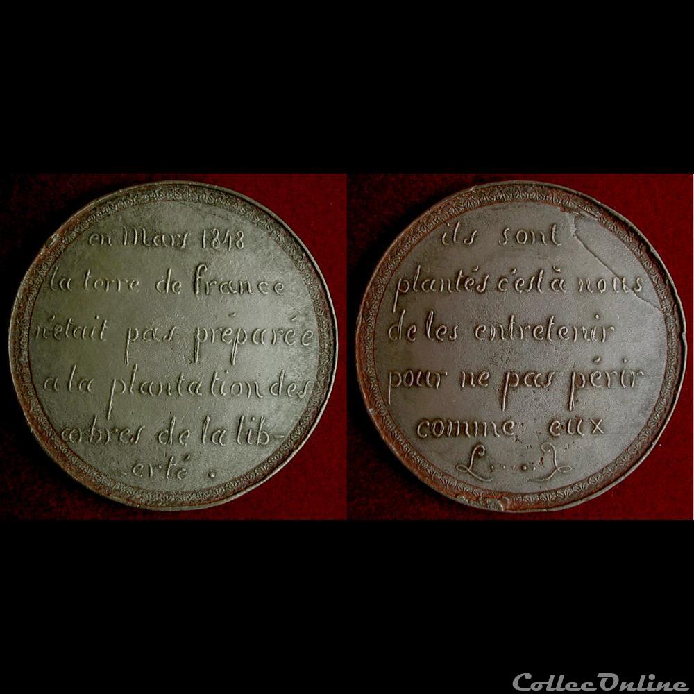 medaille france revolution 10 mars 1848 plantation arbres de liberte