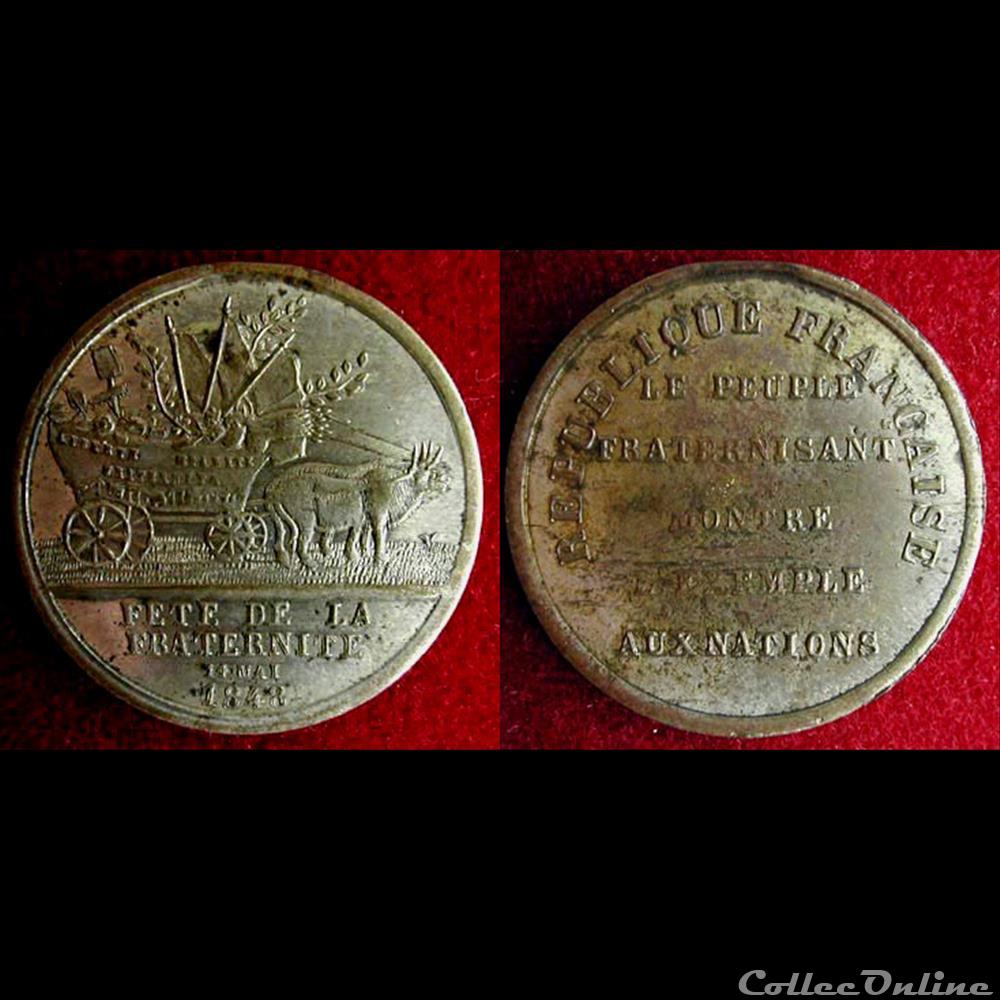 medaille france revolution 14 mai 1848 fete du champs de mars remise au 21 mai