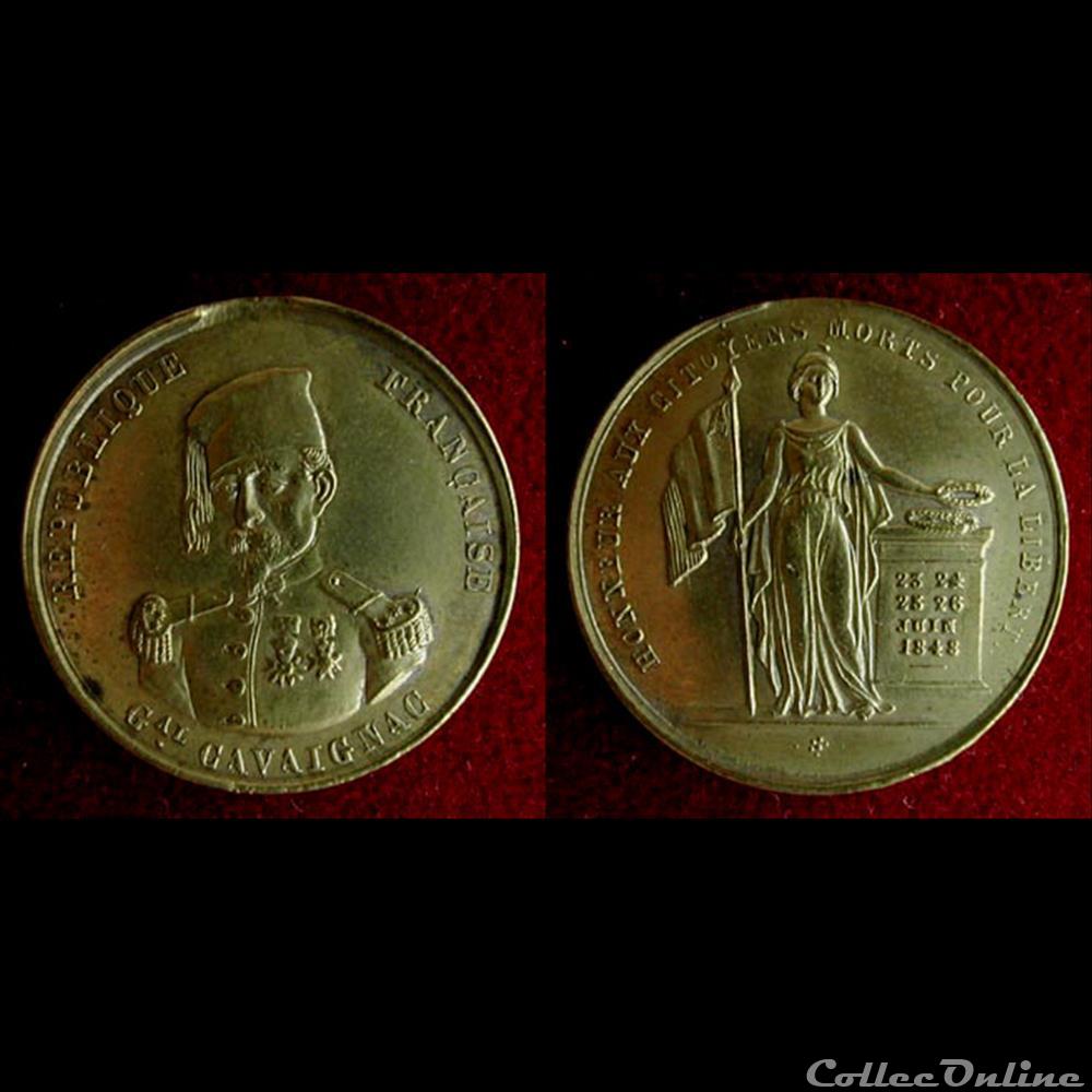 "Journées de Juin 1848" - Le Général Cavaignac, chef du Pouvoir Excécutif medaille france revolution journees de juin 1848 le general cavaignac chef du pouvoir excecutif