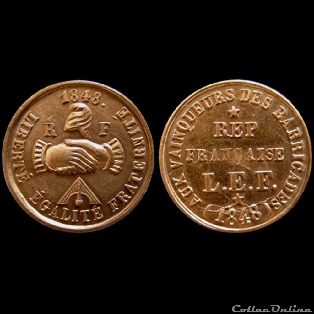 Février 1848 - Commémoration des Journées de Février medaille france revolution fevrier 1848 commemoration des journees de fevrier