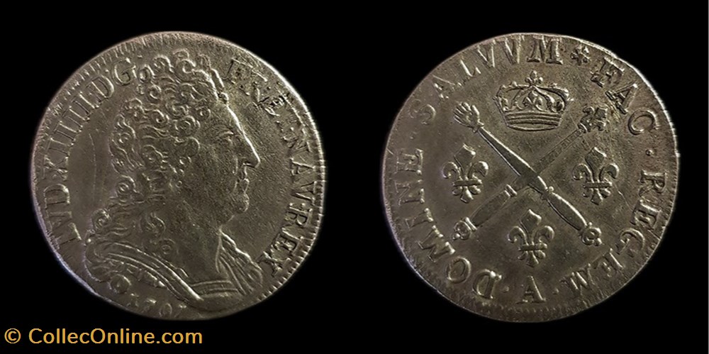 Louis XIV - 20 Sols aux Insignes 1707 A Paris monnaies europe medievale france royales louis xiv 20 sols aux insignes 1707 a paris
