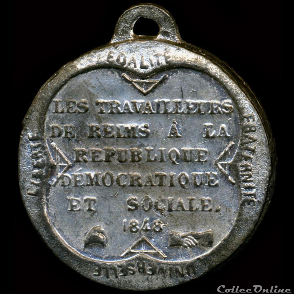 france revolution 1848 medailles des clubs et societes reims