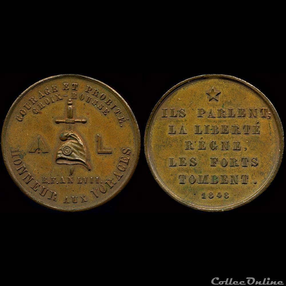 france revolution 1848 medailles des clubs et societes lyon