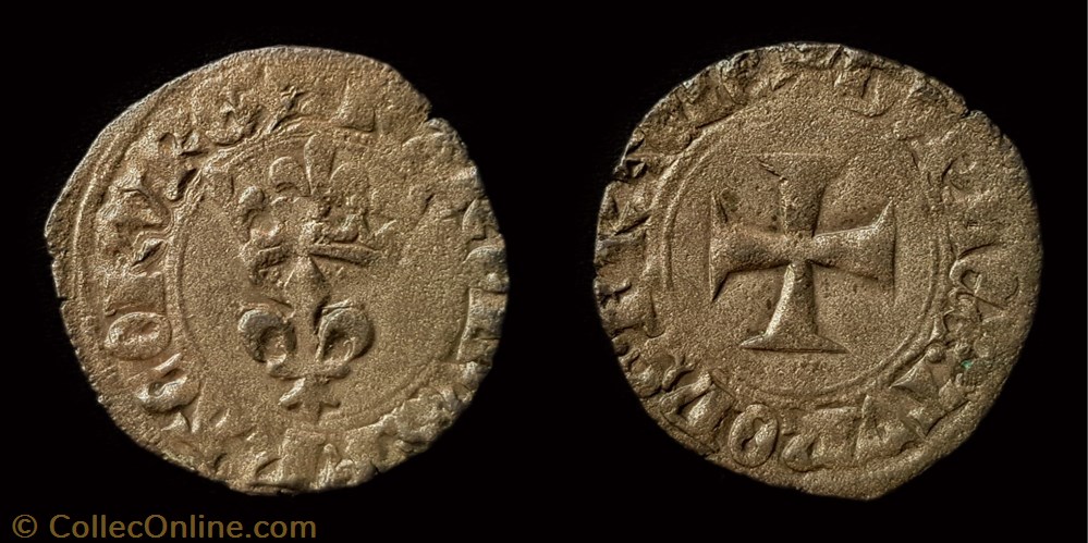 monnaie france royale charles vi le fol double tournois niquet