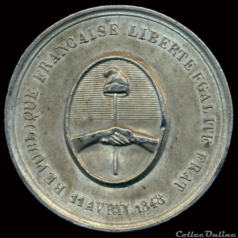 Mars & Avril 1848 - Clubs du Nord et du Pas-de-Calais (Lille) 3 medaille france revolution mars avril 1848 clubs du nord et du pas de calais lille