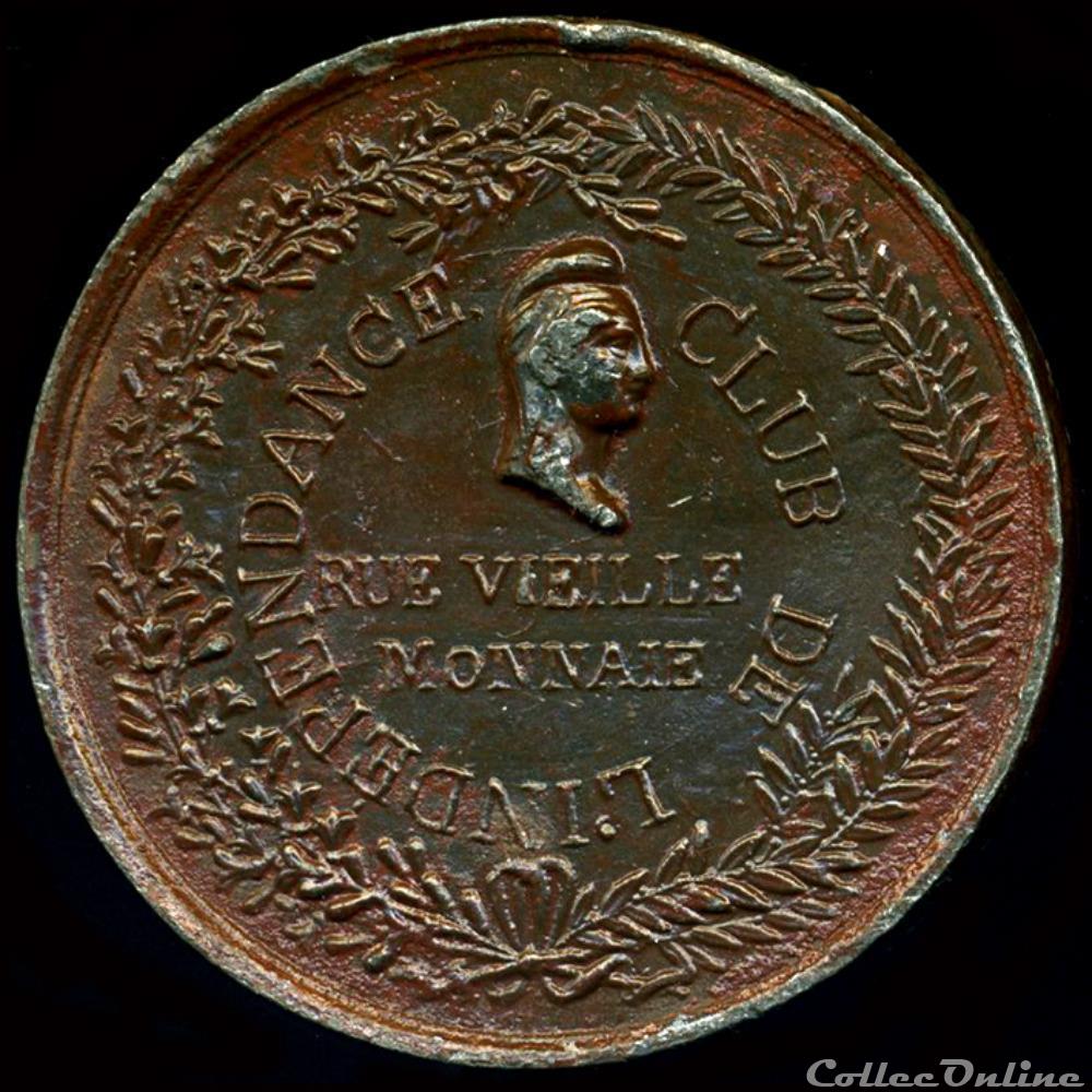 france revolution 1848 medailles des clubs et societes lyon