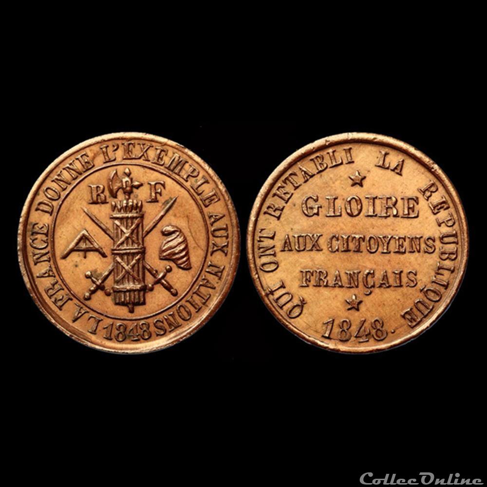 medaille france revolution 25 fevrier 1848 proclamation de la republique