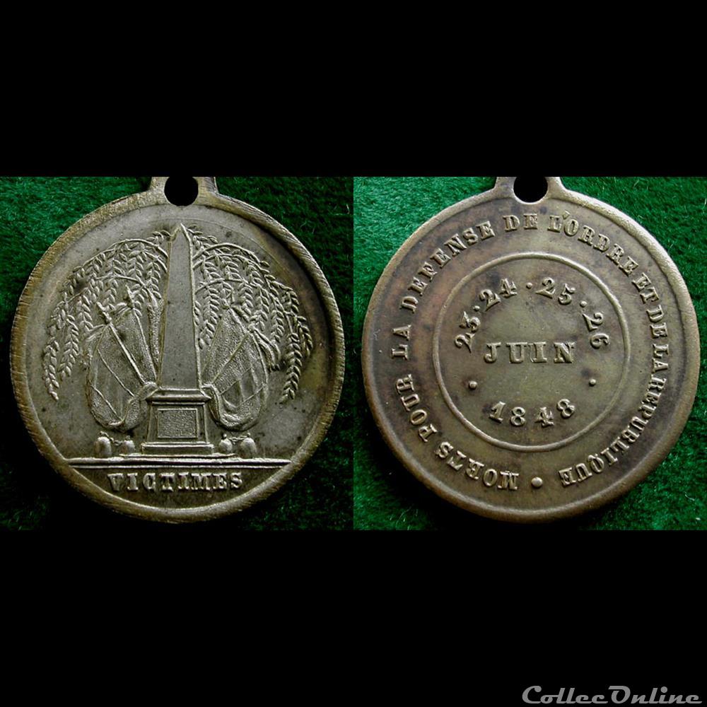 "Journées de Juin 1848" - Souvenirs de la lutte medaille france revolution journees de juin 1848 souvenirs de la lutte