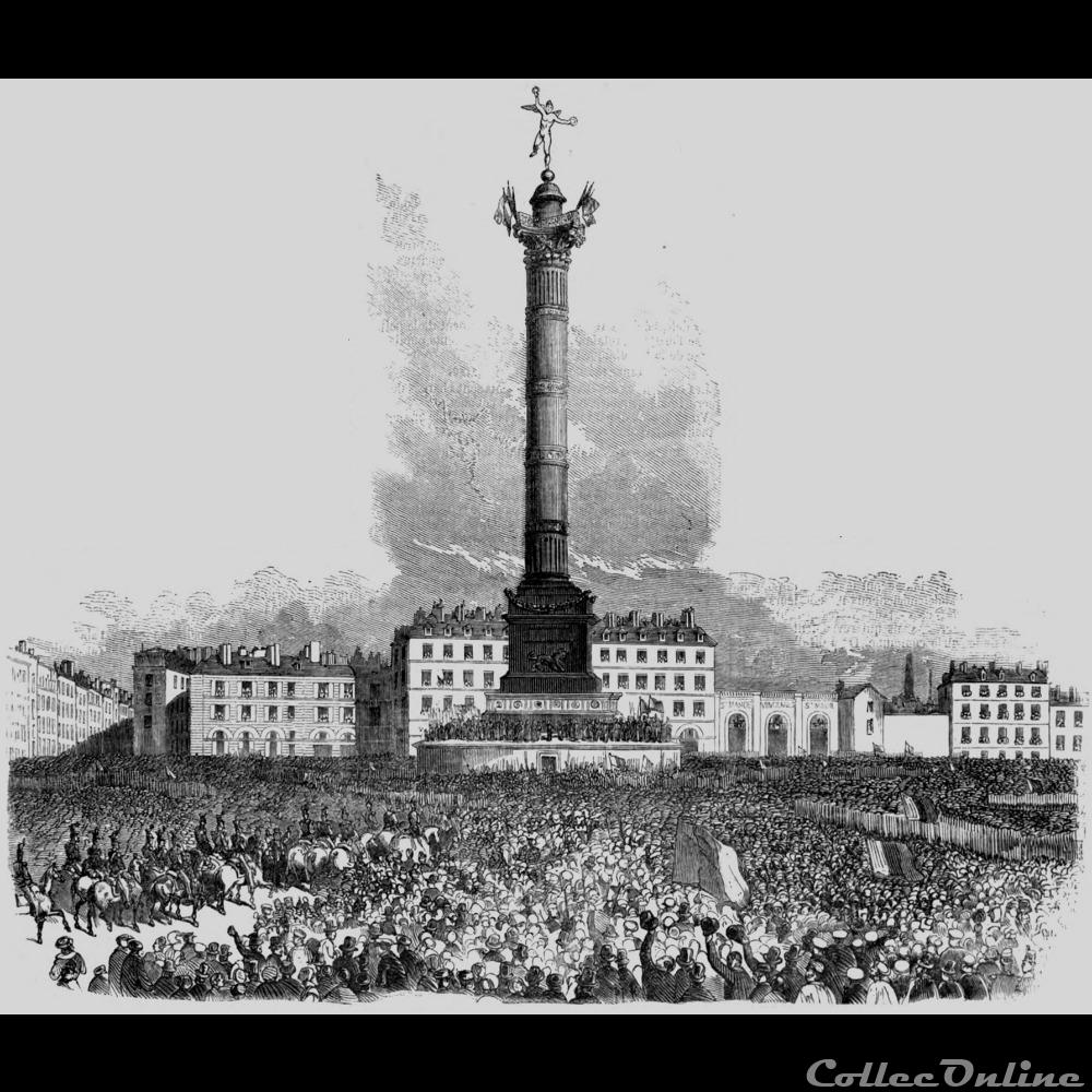 medaille france revolution 27 fevrier 1848 rassemblement sur la place de la bastille a paris