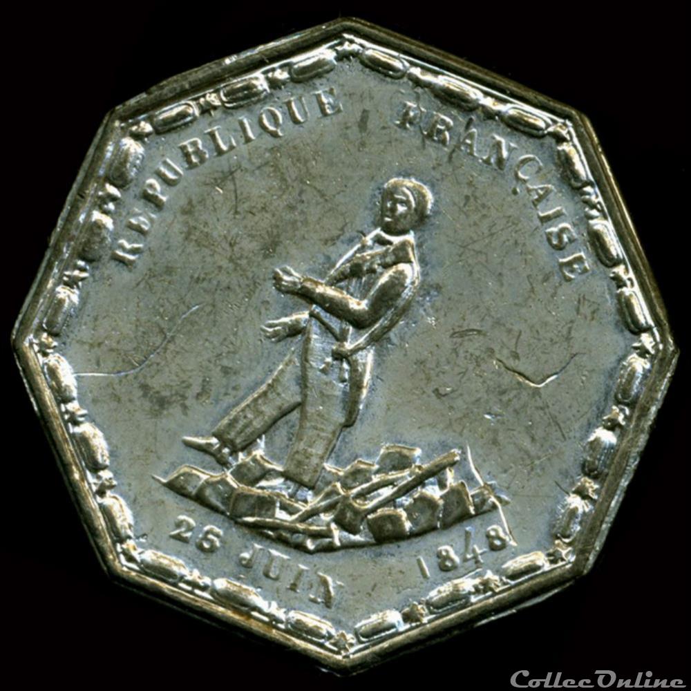 "Journées de Juin 1848" - Représentants & généraux tués ou blessés 2 medaille france revolution journees de juin 1848 representants generaux tues ou blesses