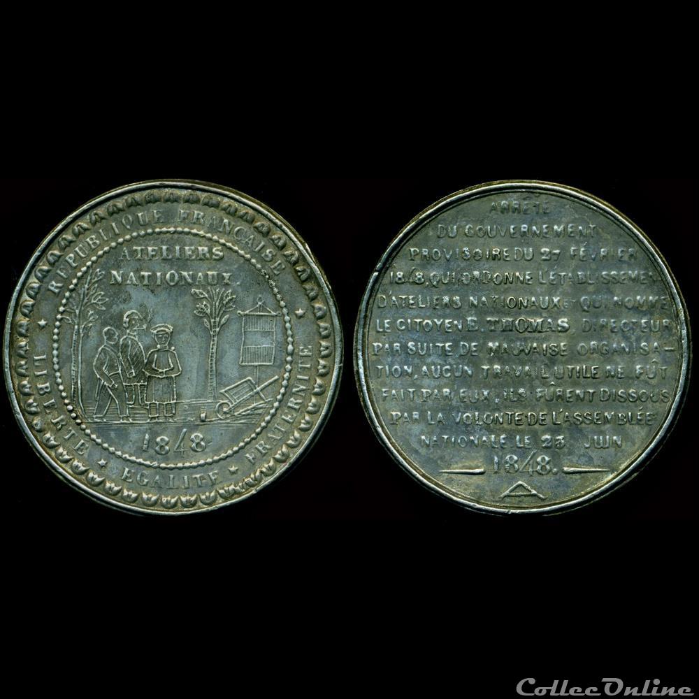 23 Juin 1848 - Dissolution des Ateliers Nationaux medaille france revolution 23 juin 1848 dissolution des ateliers nationaux