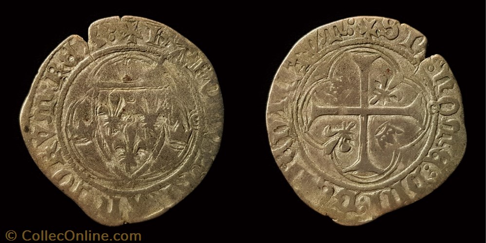 Charles VII "le Victorieux"- Blanc aux Couronelles monnaie france royale charles vii le victorieux blanc aux couronelles
