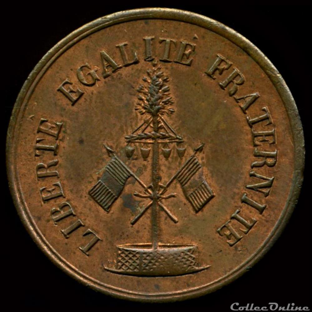 10 Mars 1848 - Plantation d'arbres de Liberté 2 medaille france revolution 10 mars 1848 plantation arbres de liberte