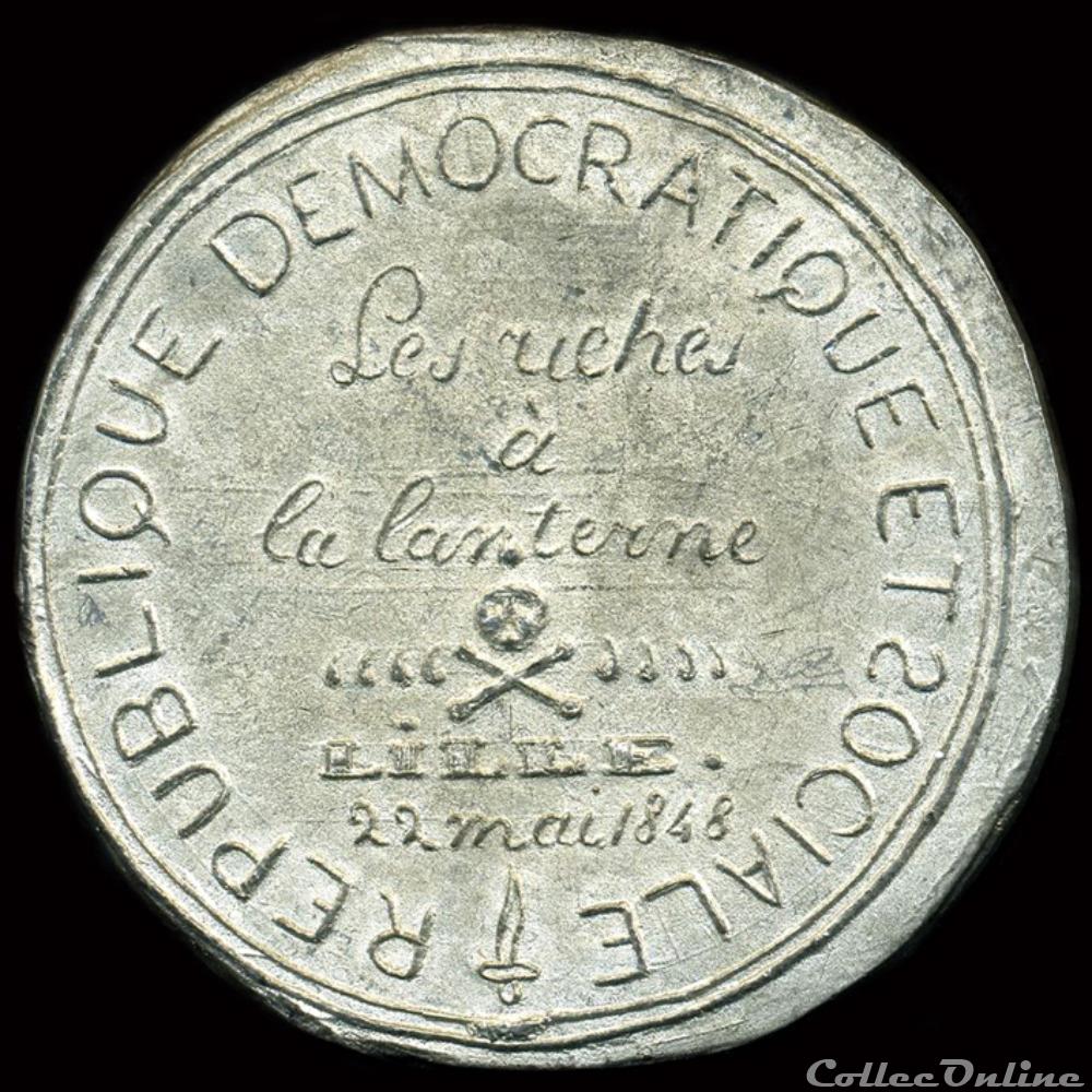 medaille france revolution de 22 mai 1848 lille