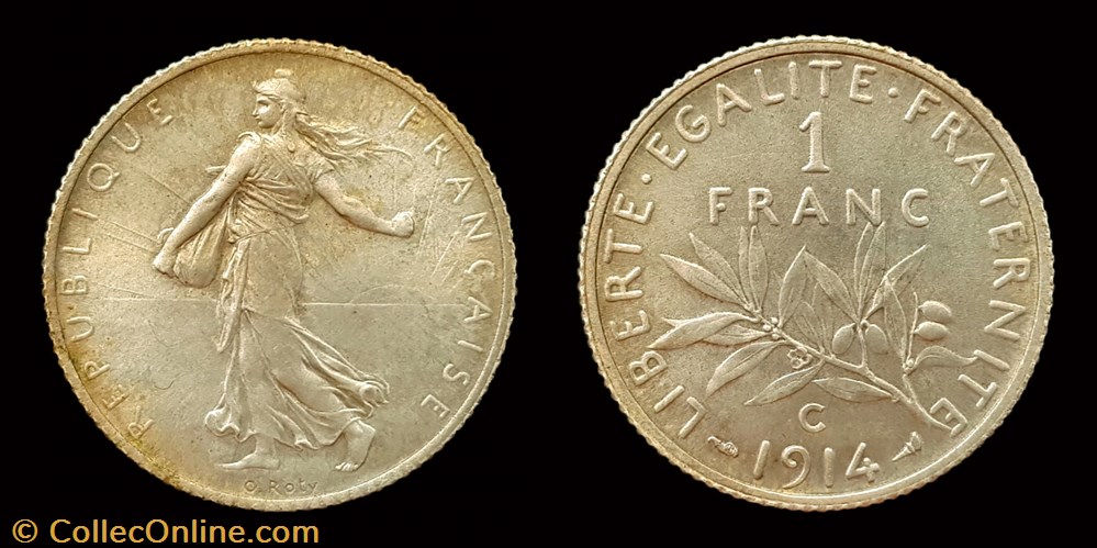 1 franc Semeuse 1914 Castelsarrasin monnaie france moderne 1 franc semeuse 1914 castelsarrasin