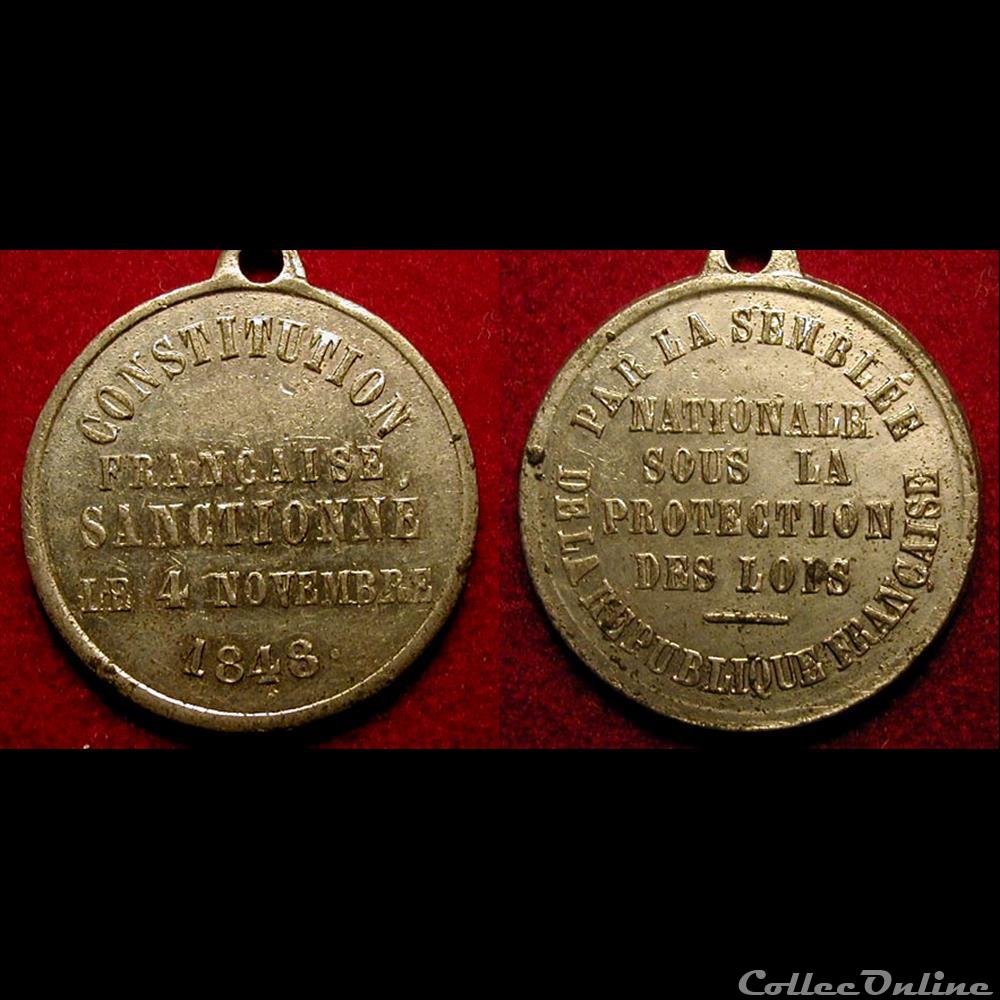 medaille france revolution 4 novembre 1848 vote de la constitution
