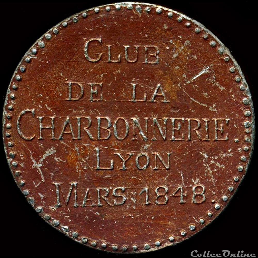 france revolution 1848 medailles des clubs et societes lyon