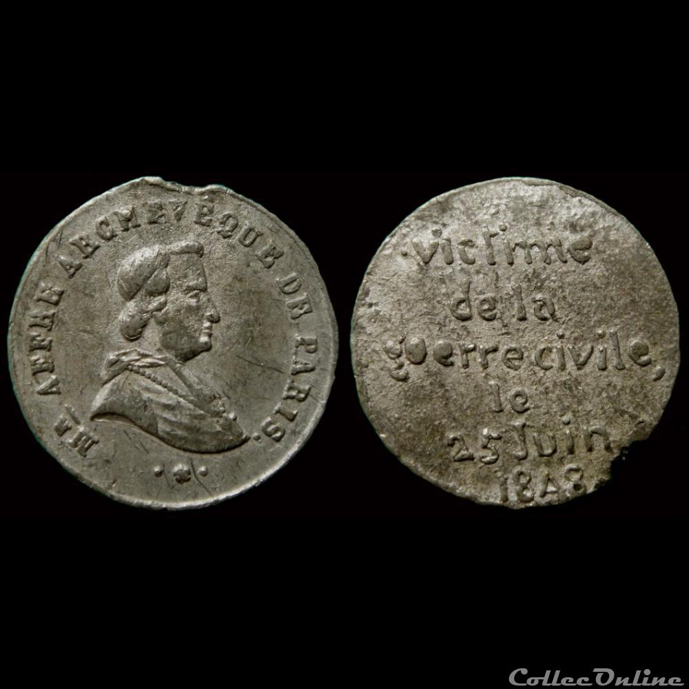 medaille france revolution journees de juin 1848 mort de archeveque affre